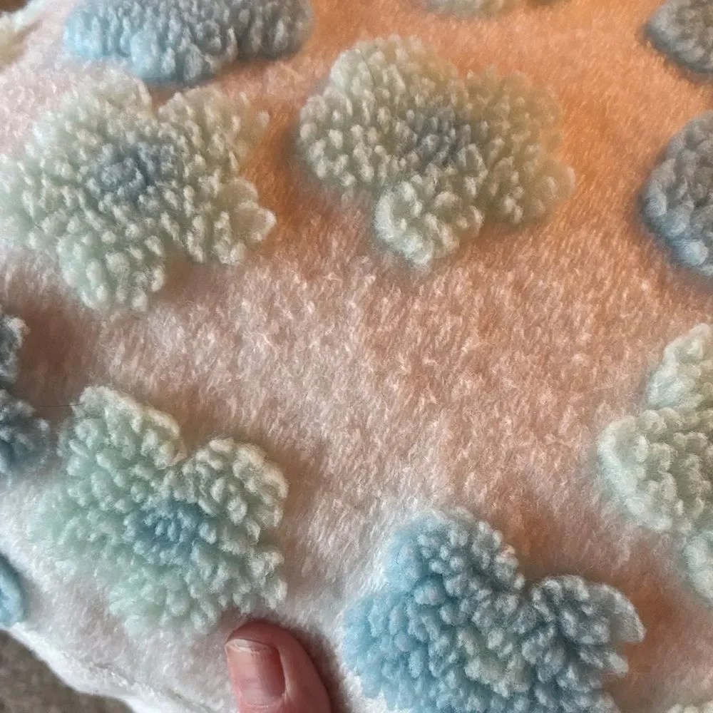 UGG Kookaburra Blue and Cream Textured Pillow